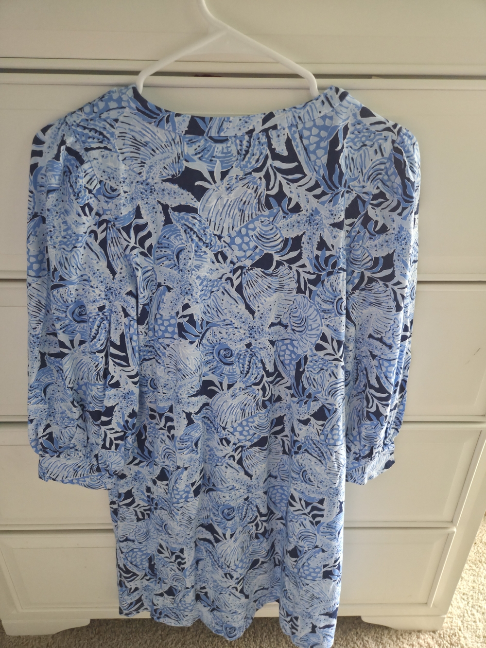 Lilly Pulitzer Blue Multi Floral V-Neck Dress In Coastal Constellation - Picture 5 of 5